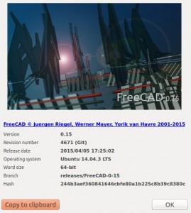 FreeCAD versión 0.15
