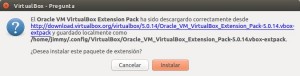 Descargado paquete de extensión 5.0.14 para VirtualBox