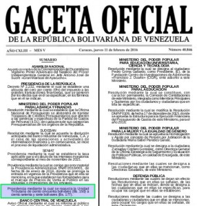 Gaceta Oficial 40846 sumario