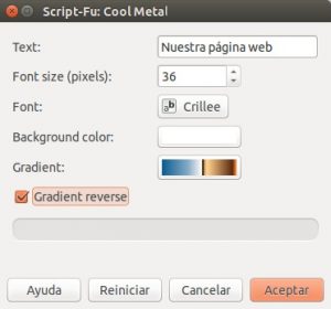 GIMP Archivo - Crear - Logotipos - Cool Metal (Script-Fu)