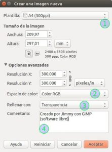 GIMP Crear una imagen nueva