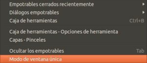 GIMP modo de ventana unica.
