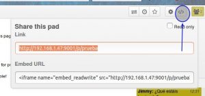 Compartiendo enlaces en Etherpad