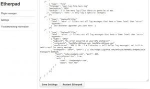 Modificando settings.json via página web