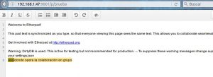 Usando Etherpad-lite en servidor local (3)