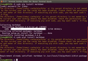 pip install markdown