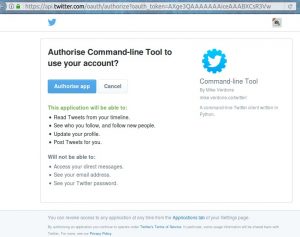 Authorise Command-line Tool to use your account?