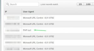 Usando PHP curl CURLOPT_USERAGENT