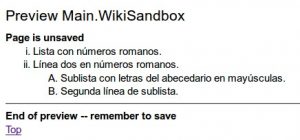 WikiSandbox listas con numeracion romana y alfabetica