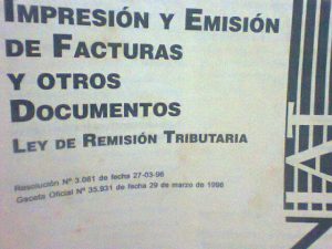 Impresión y emisión de factura y otros documentos LEY DE REMISIÓN TRIBUTARIA 1994