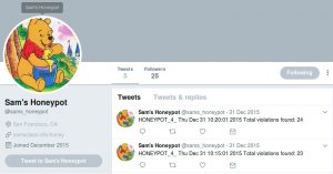 Servidor panal de Sam (más bien un tarro de miel) cuenta Twitter https://twitter.com/sams_honeypot