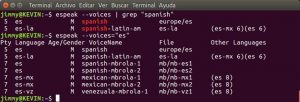 espeak --voices="es"