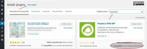 «Pandora FMS plugin WordPress» figura N° 001 instalación