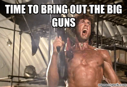 Tiempo de sacar las grandes armas (John Rambo, película de los años 1980)