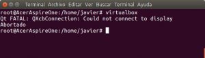 VirtualBox por SSH error Qt FATAL