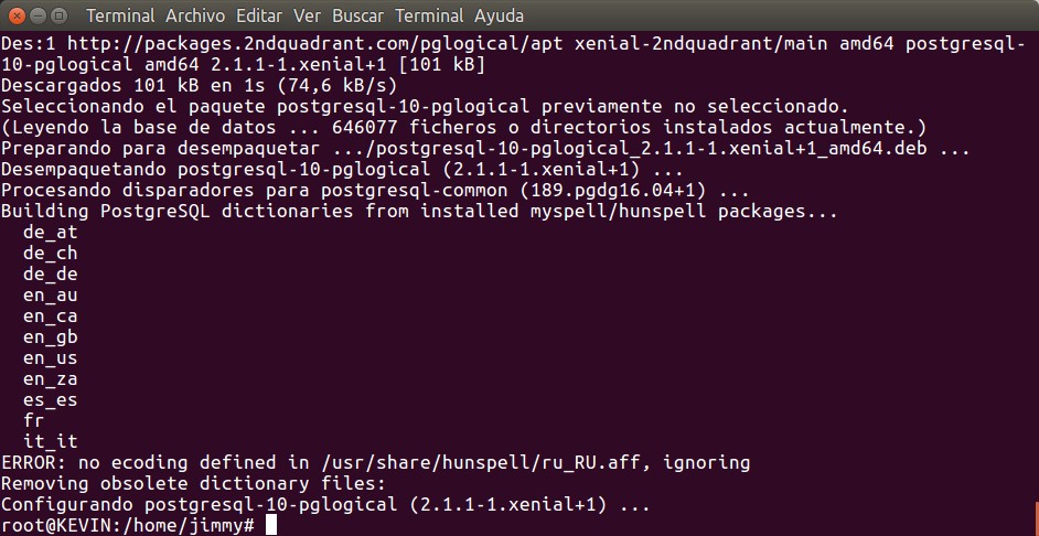 apt-get install postgresql-10-pglogical