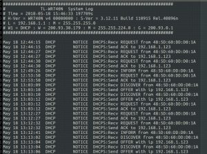 Los archivos de registros de un enrutador se pueden leer y exportar con Log Parser.