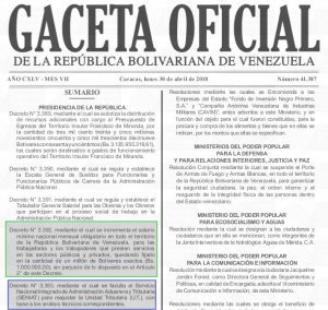 Gaceta Oficial N° 41387 SUMARIO