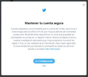 Twitter mantener tu cuenta segura ante un evento sobrevenido