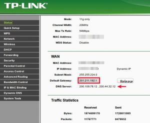 TP-LINK estado de conexión