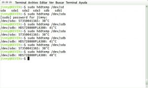 sudo apt-get hddtemp /dev/sda
