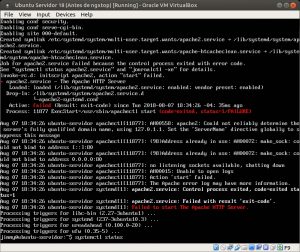 Ubuntu Servidor 18 fallo al instalar el servidor web Apache