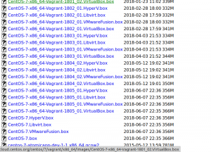 Imágenes Vagrant soportadas por CentOS para diferentes hipervisores