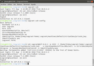 "vagrant ssh" y "vagrant ssh-config"