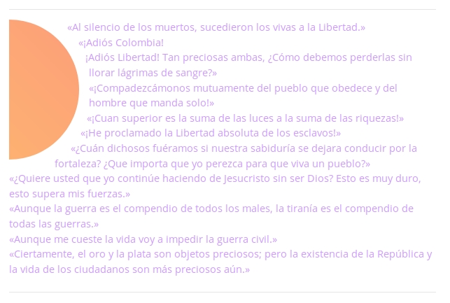 Pensamientos del Libertador Simón Bolívar