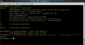 Comandos iwconfig, grep y cut para extraer el porcentaje de la calidad de la señal Wifi