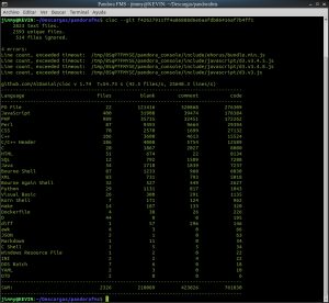 Contador de Líneas de Código para extraer el "commit" de la versión Pandora FMS 5.0