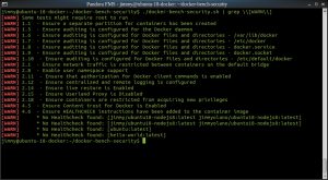Obteniendo solo las advertencias de Docker Bench