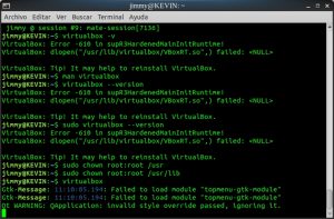 VirtualBox problema con carpeta USR y USR LIB