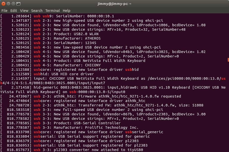 dmesg | grep usb (imagen 2)