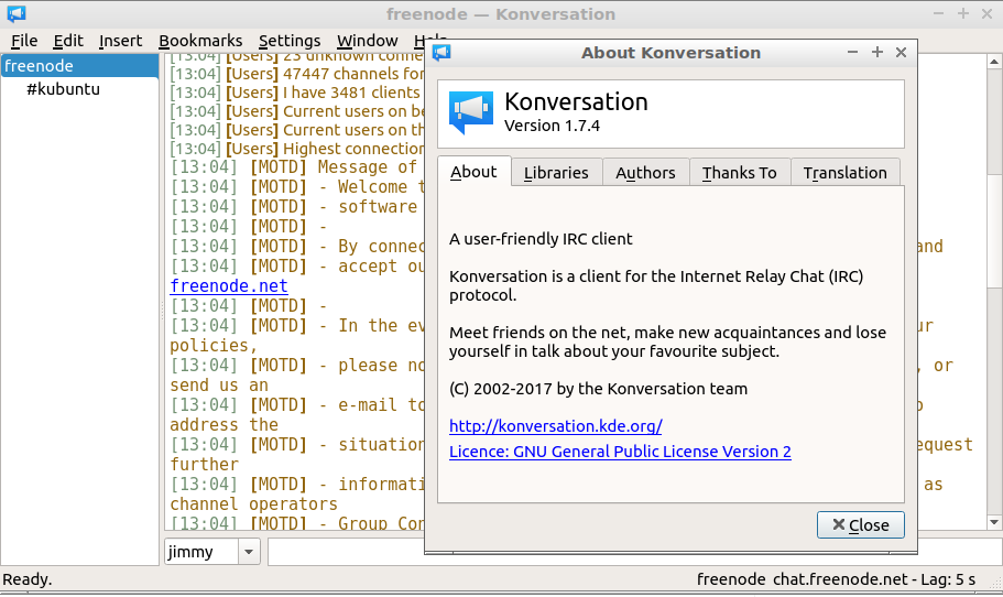 Konversation version 1.7.4