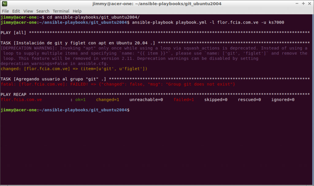 ansible-playbook playbook.yml -l flor.fcia.com.ve -u ks7000