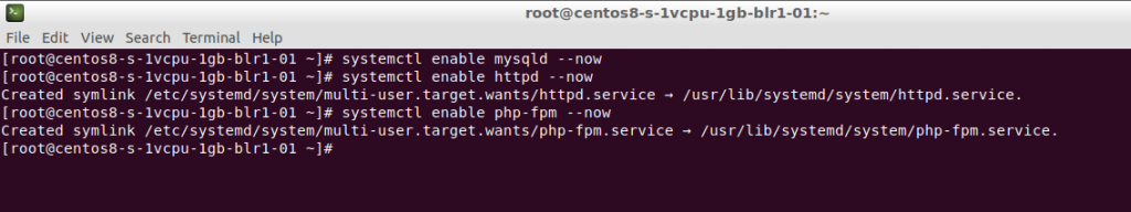 systemctl enable mysqld --now systemctl enable httpd --now systemctl enable php-fpm --now 