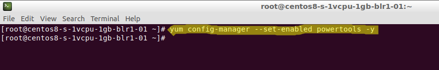 yum config-manager --set-enabled powertools -y