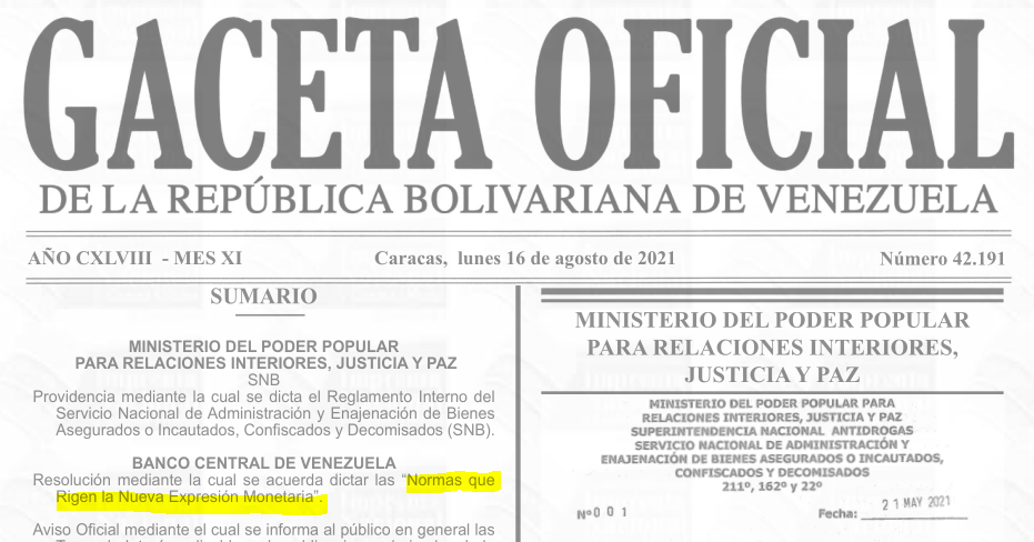 Gaceta Oficial Nº 42.191, sumario (# 42191).