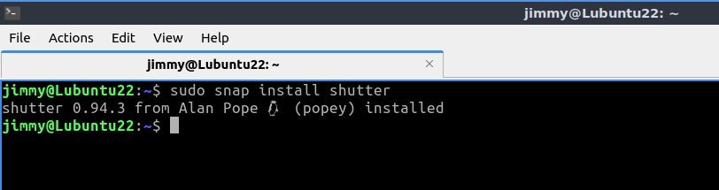 Shutter en Lubuntu 22 (instalado)